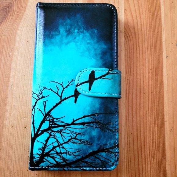 Motorola Other - Moto E 2020 Wallet Phone Case Blue Green Blackbird Tree Misty